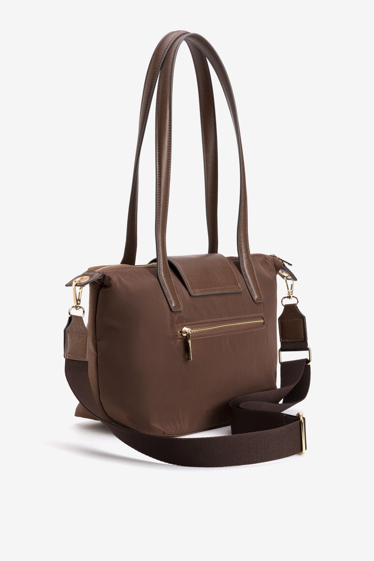 Bolso shopper de nylon Vilanova Marrón Chocolate, vista 2