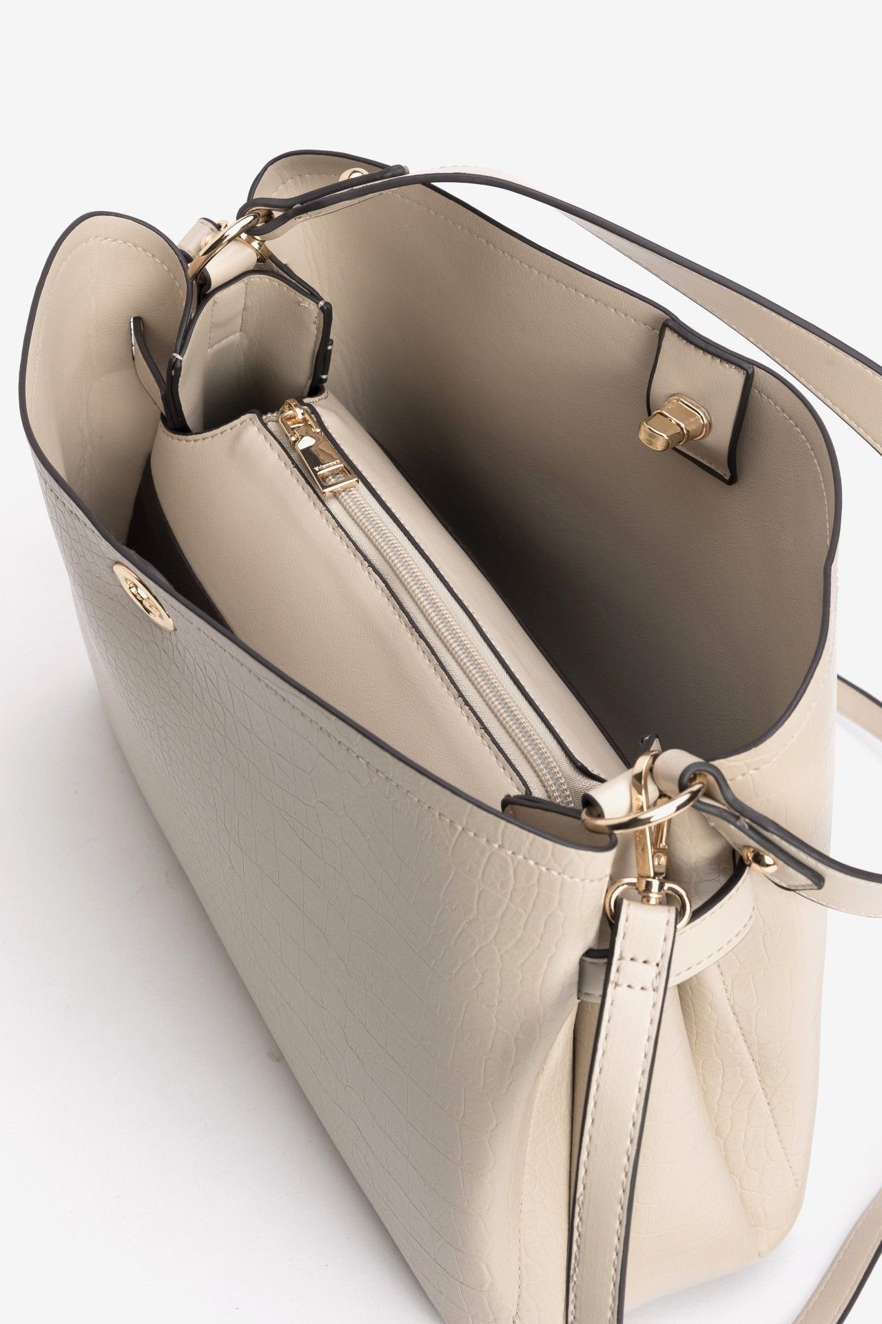 Bolso city Vilanova Beige Efecto Cocodrilo, vista 5