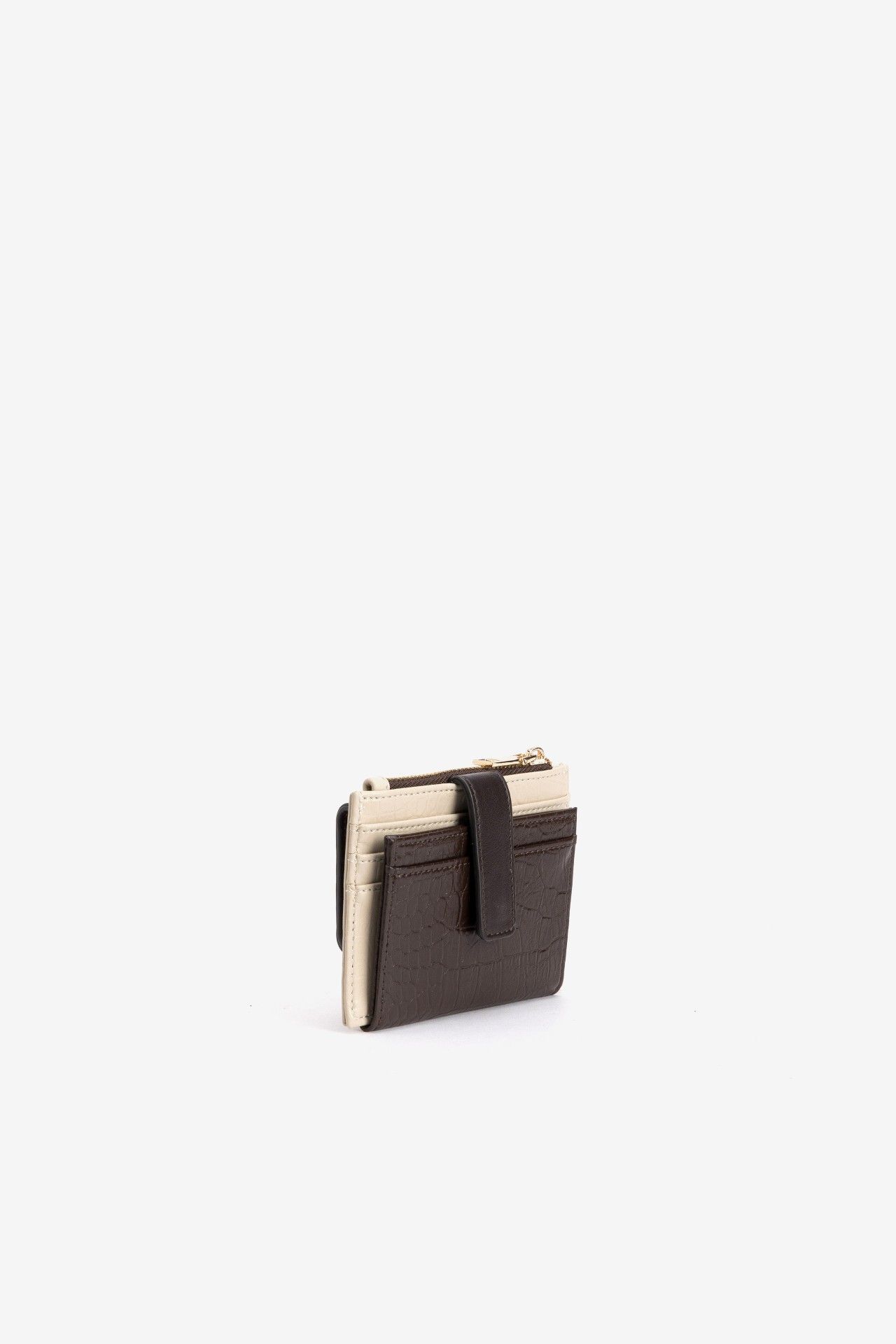Cartera tarjetero Vilanova Marrón Efecto Cocodrilo, vista 2