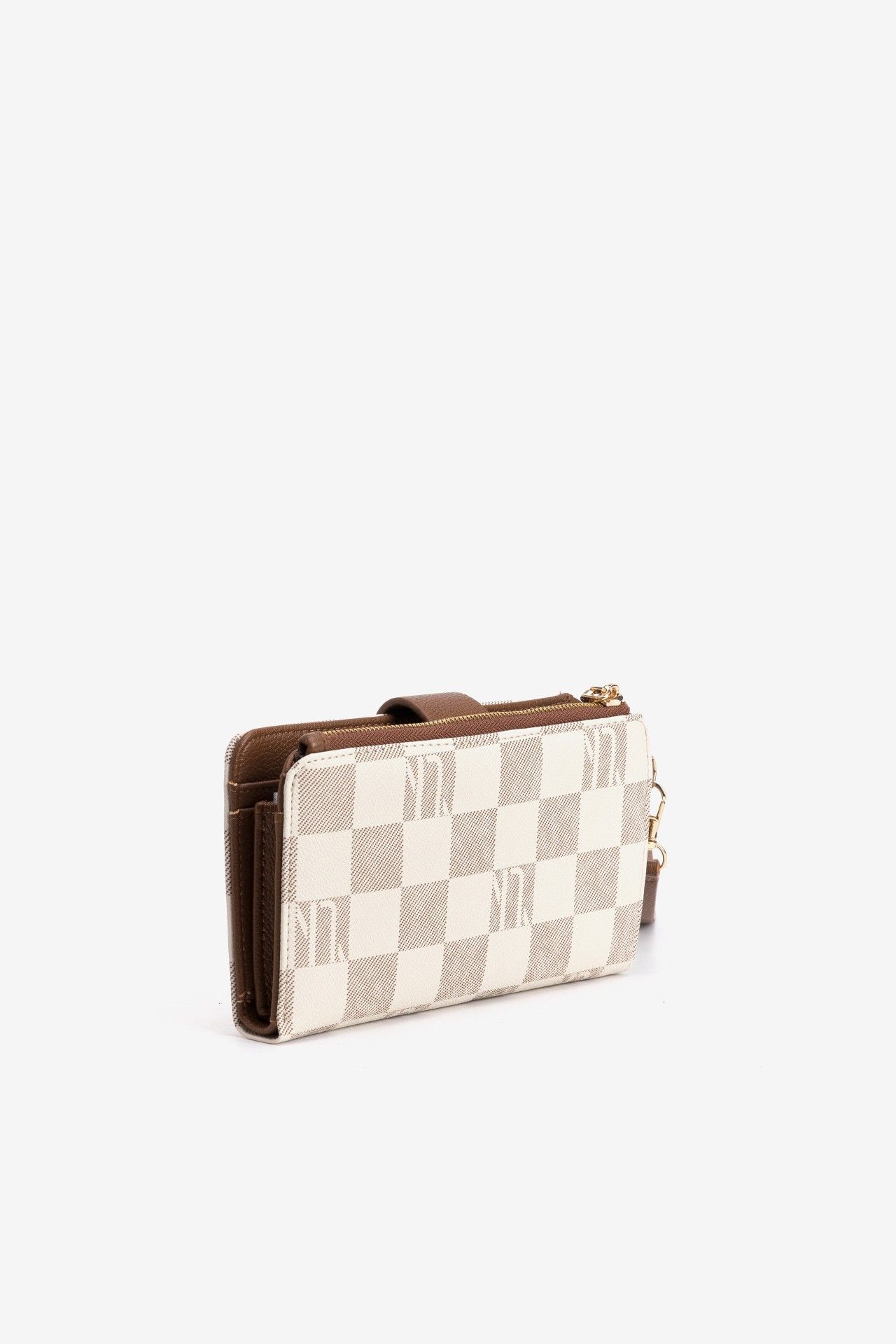 Cartera de cuadros Vilanova Beige con Asa, vista 2