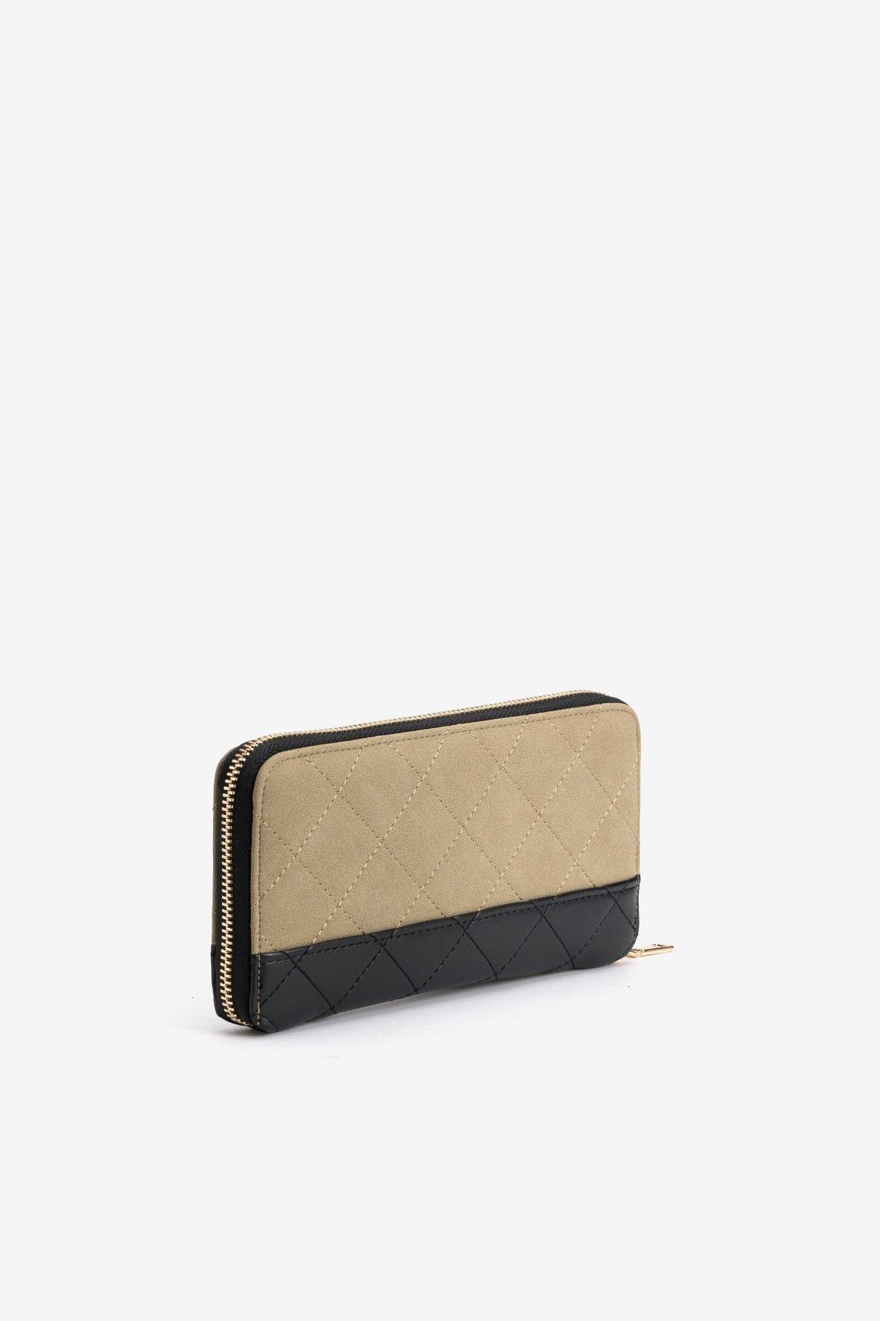 Cartera grande acolchada Vilanova Beige y Negro, vista 2