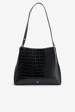 Bolso de hombro Vilanova Negro Efecto Cocodrilo, vista 1
