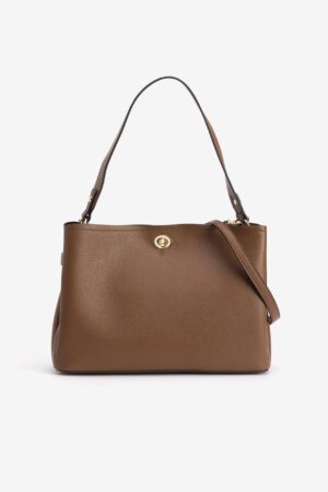 Bolso city Vilanova Camel con Cierre Dorado, vista 1