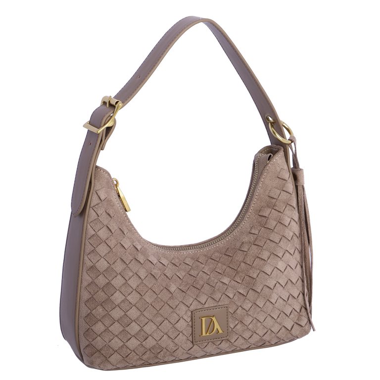 Bolso de hombro Virela Don Algodón Taupe, vista 2