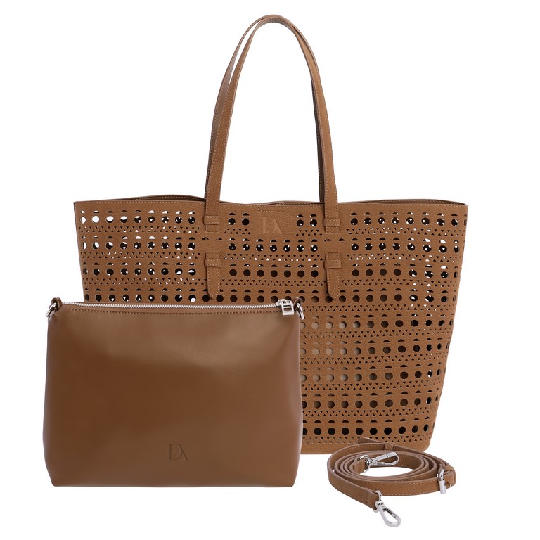 Bolso shopper Orlena Don Algodón Camel, vista 4