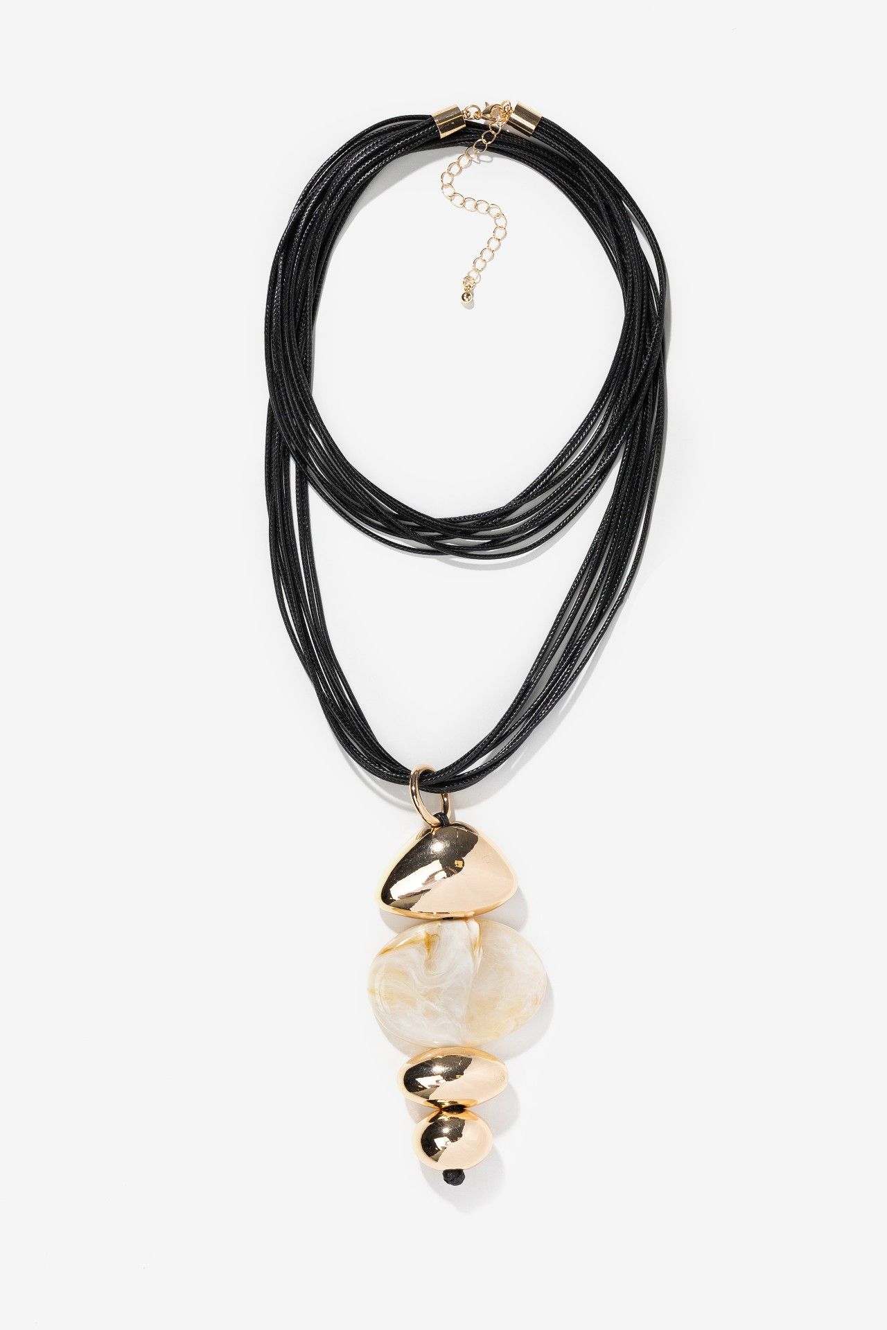 Collar Vilanova Negro con Colgante Efecto Nácar, vista 3