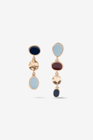 Pendientes Asimétricos Vilanova Azul y Dorado, vista 1