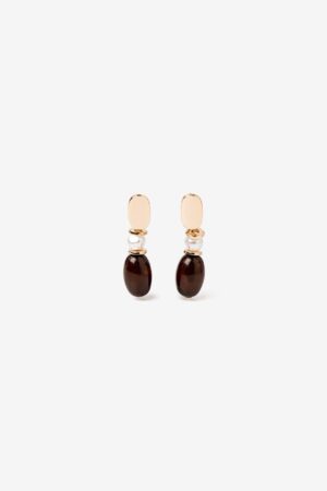 Pendientes Dos Piezas Vilanova Beige y Marrón, vista 1