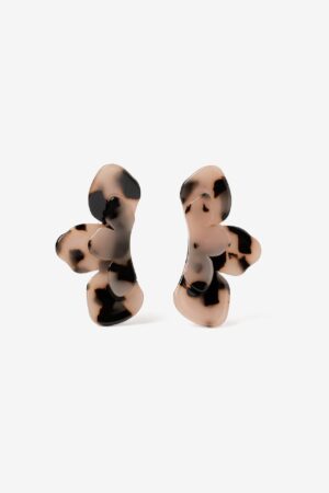 Pendientes Orgánicos Vilanova rosa y negro con efecto animal