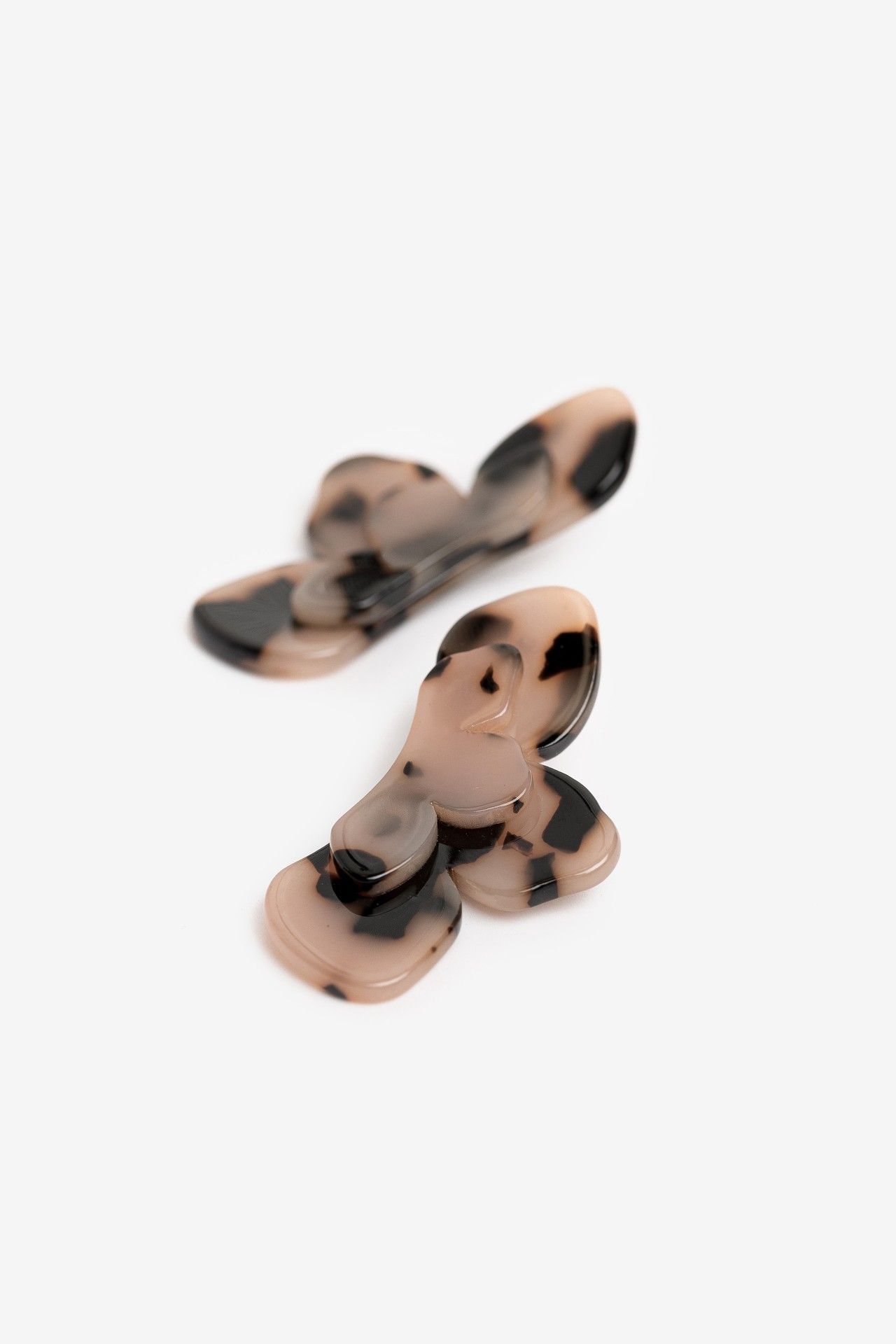 Pendientes Orgánicos Vilanova rosa y negro con efecto animal