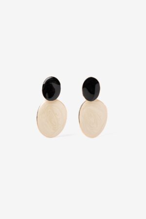 Pendientes Vilanova Negro y Beige Marmoleado, vista 1