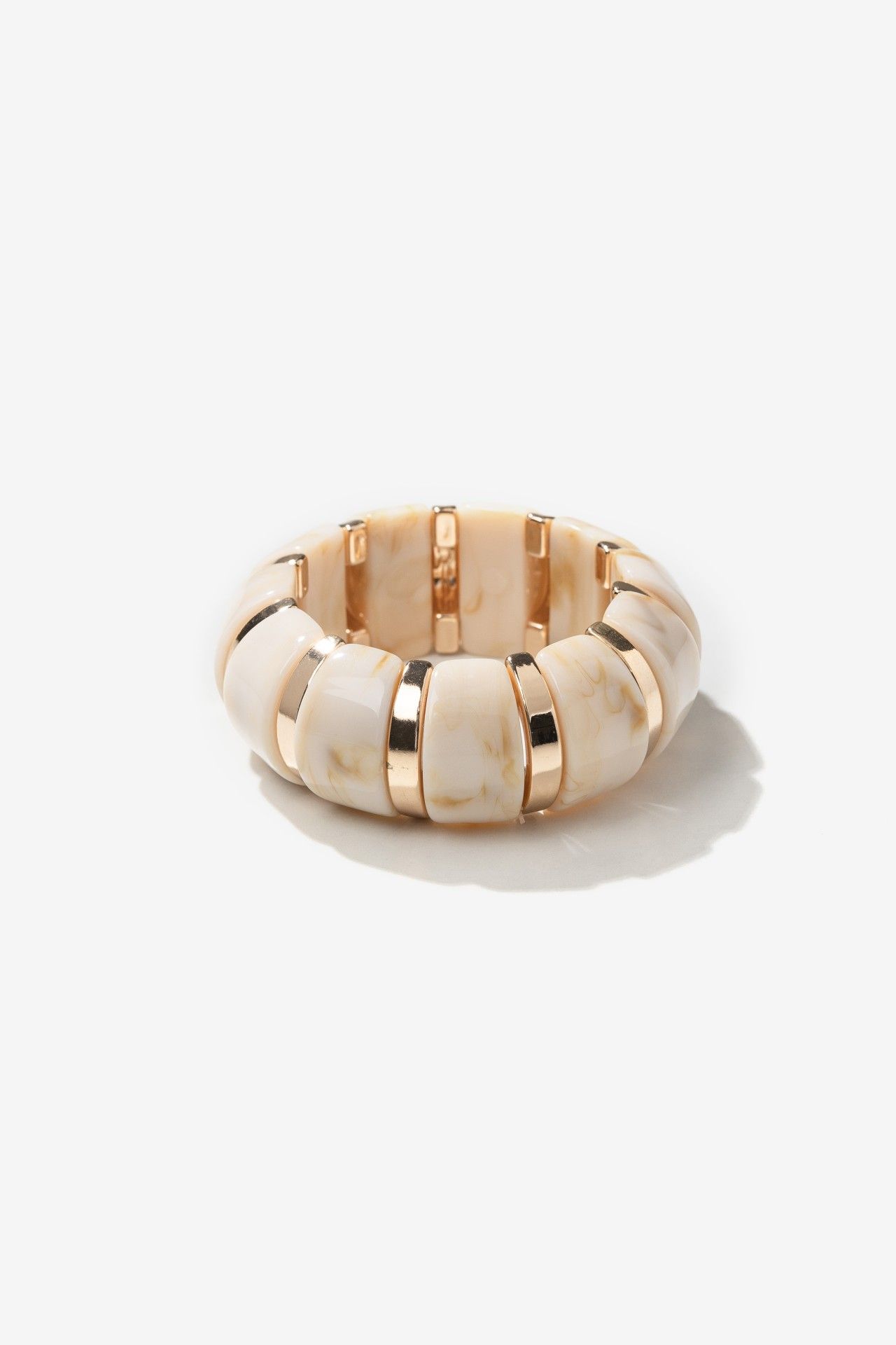Pulsera Ancha Vilanova Beige y Dorado, vista 1